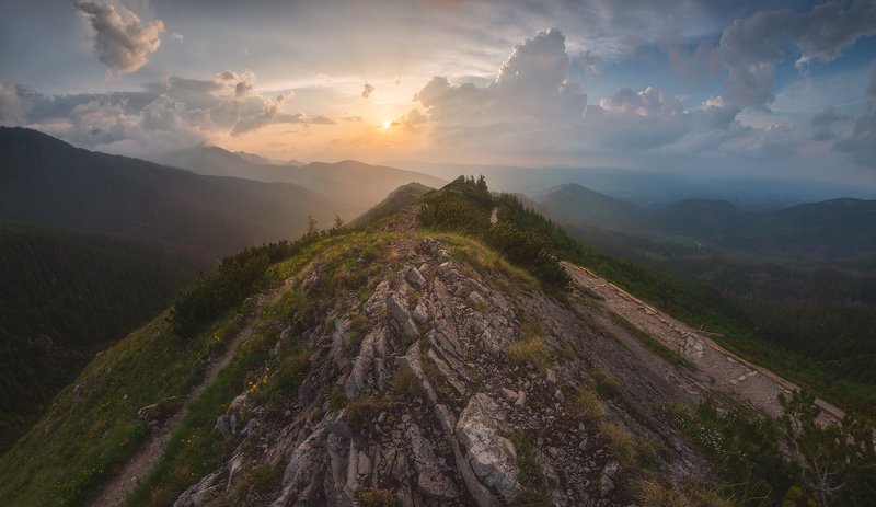 пейзаж отпуск горы польша закат никон Закат над Закопанеphoto preview