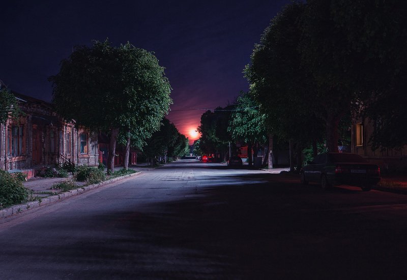 ночь, рязань, луна Восход луны в старом городеphoto preview