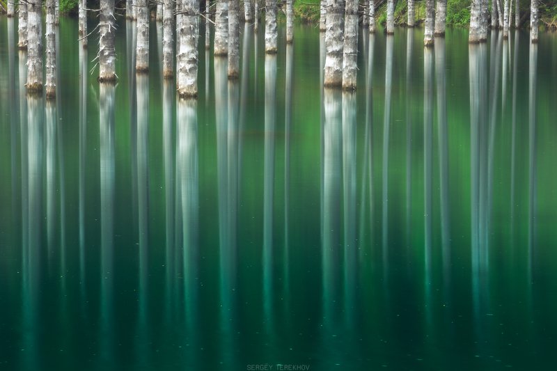 озеро каинды, казахстан, тянь-шань, кунгей алатау, Озеро Каинды на длинной выдержкеphoto preview