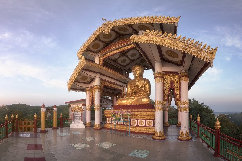 architecture, asia, asian, attraction, blue, buddha, buddhism, buddhist, building, burma, burmese, city, columns, complex, culture, evening, exterior, golden, heritage, hill, historic, history, landmark, mandalay, monument, myanmar, outdoor, pagoda, pilla Awakeningphoto preview