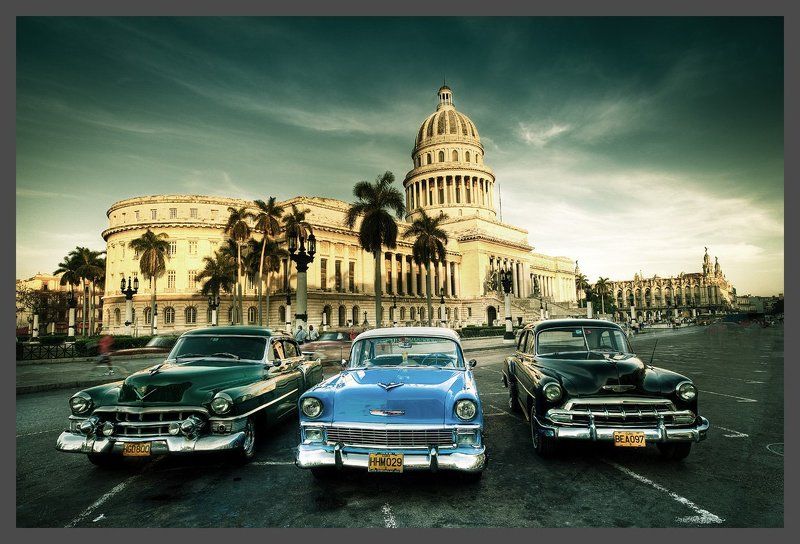 гавана, куба, автомобили, капитолий Застывшее времяphoto preview