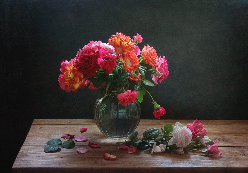 ваза,цветы, розы Розы июня.photo preview