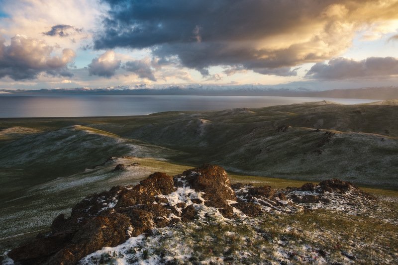 киргизия, кыргызстан, азия, горы, луг, скалы, пейзаж, лето, ущелье, джайлоо, озеро, вечер, закат После стихииphoto preview