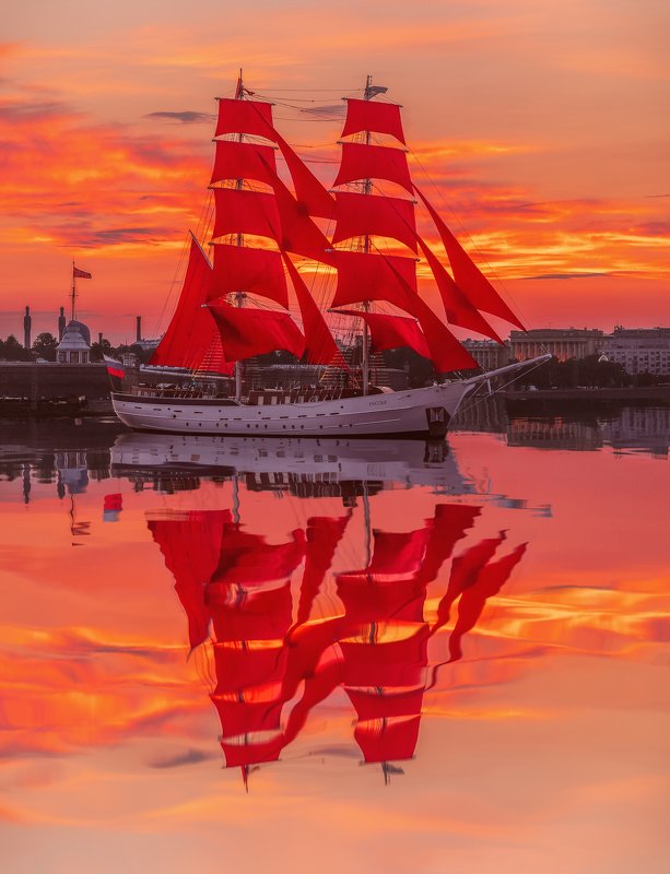алые паруса, санкт петербург, питер, парусник, рассвет Алые паруса на рассветеphoto preview