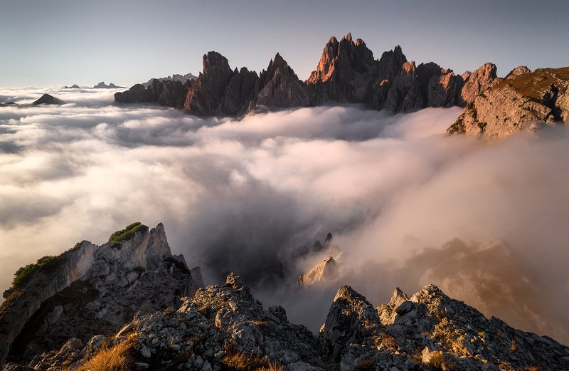 мъгла, Доломити, върхове, планини Доломити - Италияphoto preview