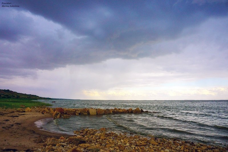 природа,пейзаж,море,берег,взгляд, Кажется дождь собирается. фото превью