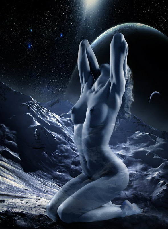 девушка,  модель,   обнажённая,  nude,  girl, эротика,  erotic, ню, nudeart,	photosession Иллюзорно-космический сон...photo preview
