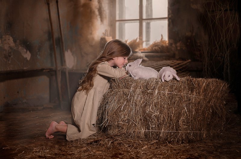 сено кролики дети  Новые друзья/ New friendphoto preview