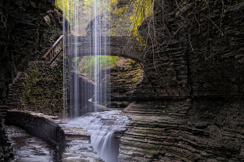 Радужный водопад, Уоткинс глен, водопад, осень Радужный водопадphoto preview