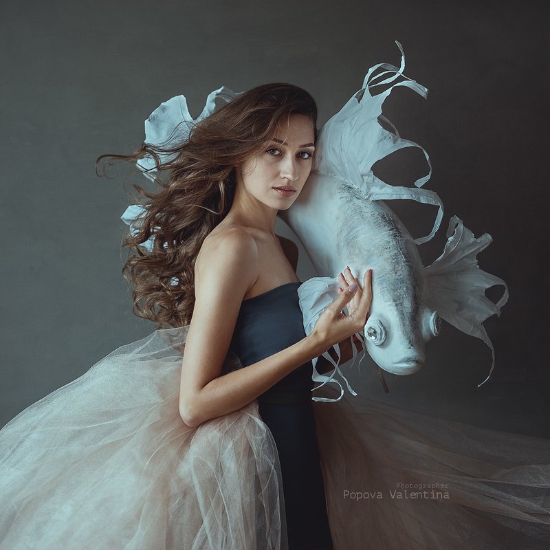 рыба, женщина, ветер, свобода, свет, арт Рыбаphoto preview