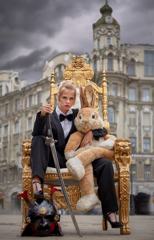 портрет, стритфото, жанр, rekhov Зайку в обиду не дам...photo preview