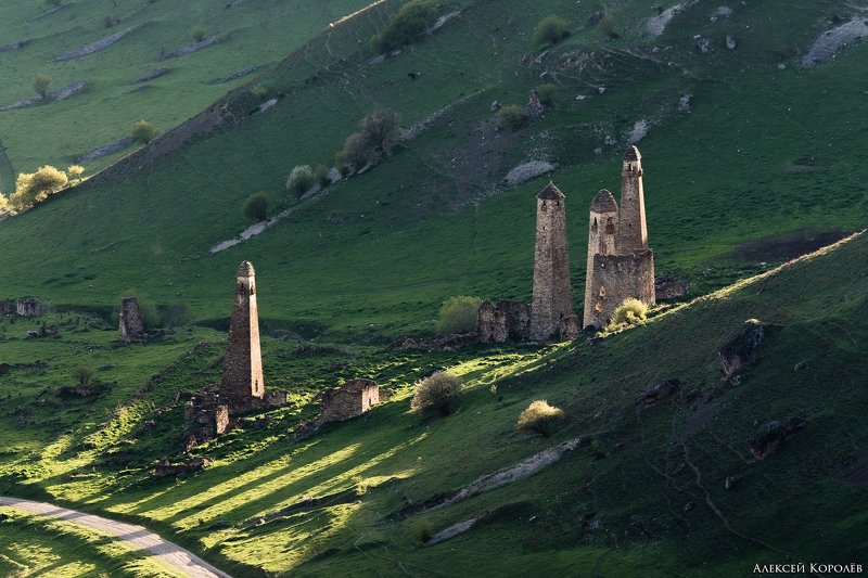 россия, кавказ, ингушетия, горы, природа, пейзаж, архитектура, весна, russia, caucasus, ingushetia, mountains, nature, landscape, architecture, spring Башенный комплекс Ний 3photo preview