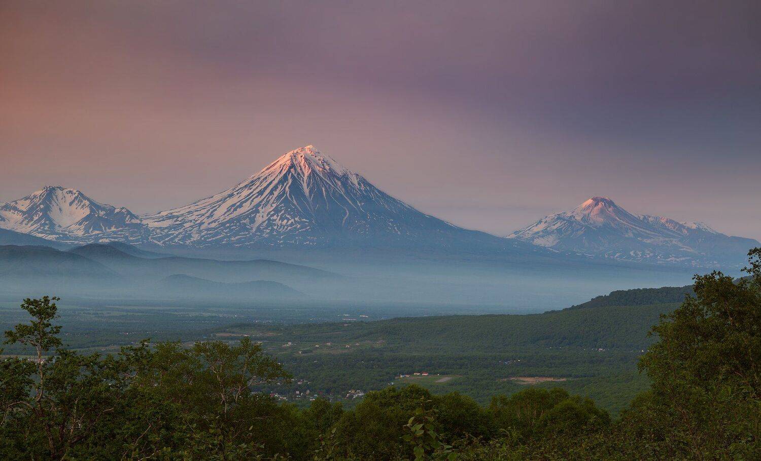 Камчатка, вулкан, закат, Корякский, Авачинский , Александр Максин