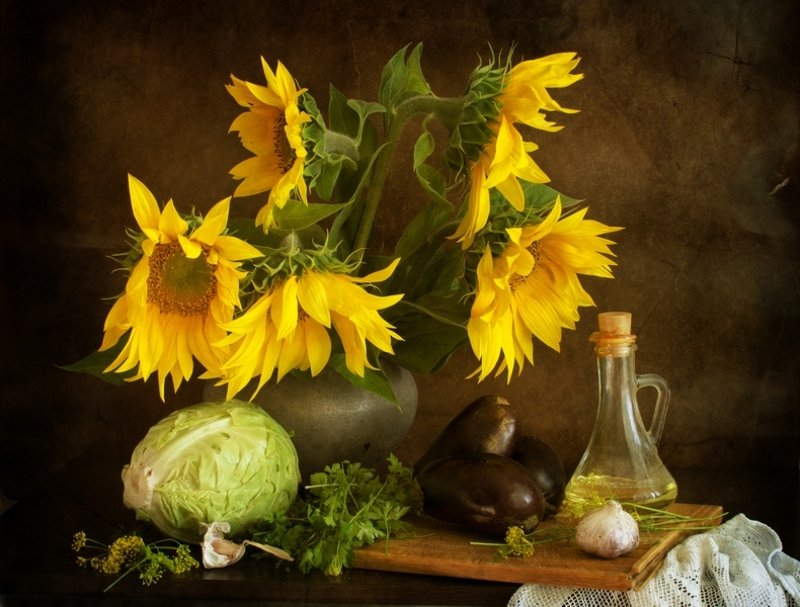 Натюрморт с подсолнухамиphoto preview
