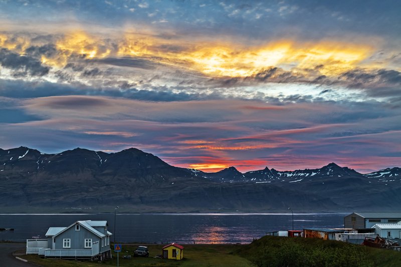 пейзаж, лето, природа, исландия, ладшафт, восход, фьйорды восход во фьйордахphoto preview