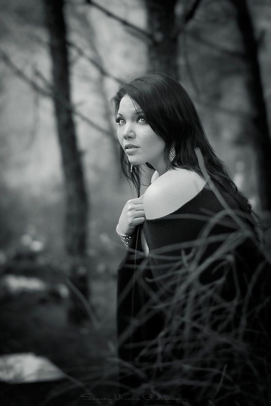 портрет, фотография, девушка, лес ***photo preview