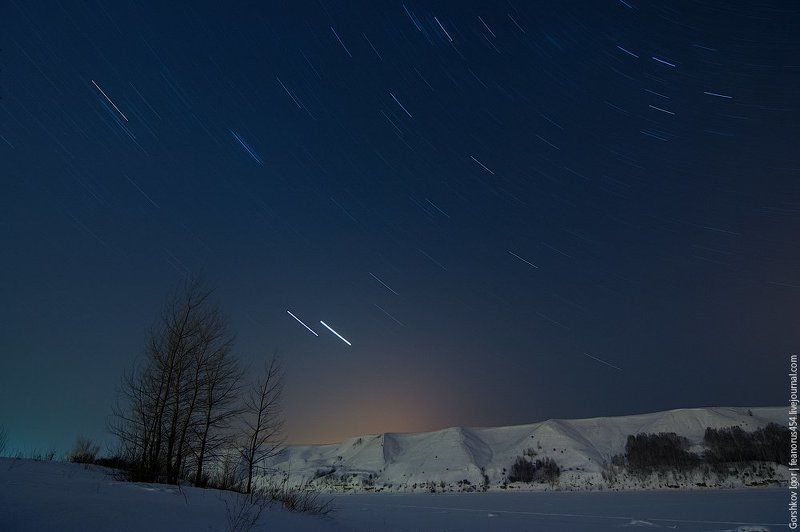 ночь, звёзды, нижняя кама, горы, март Про Юпитер и Венеру над Нижней Камой в мартеphoto preview