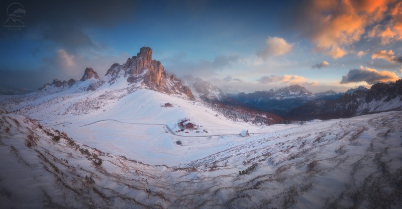 пейзаж, природа, горы, италия, доломиты Passo Giauphoto preview