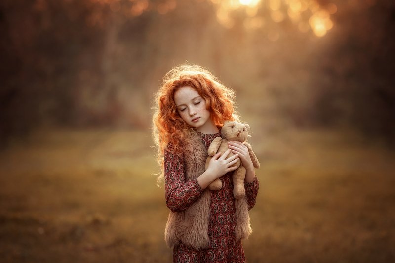 девочка рыжая детство сон мишка Рыжые грезы...photo preview