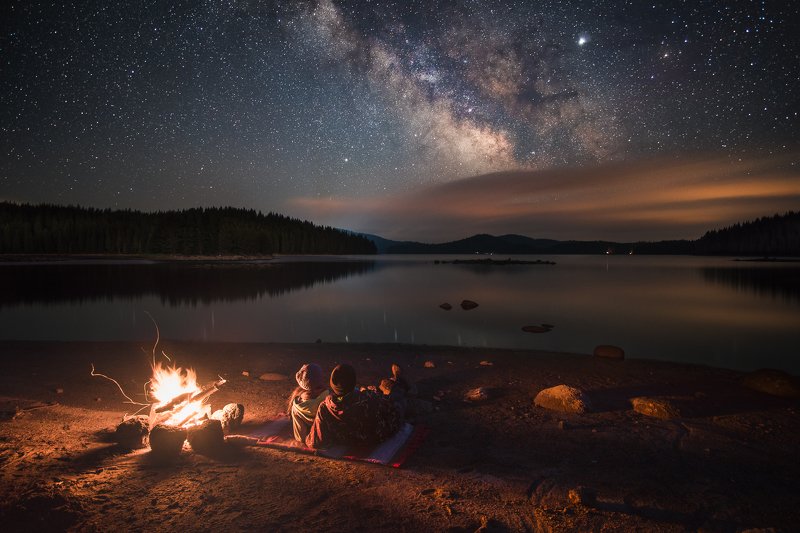 fire, bulgaria, shiroka polyana dam, stars, milky way, romantic Life under the starsphoto preview