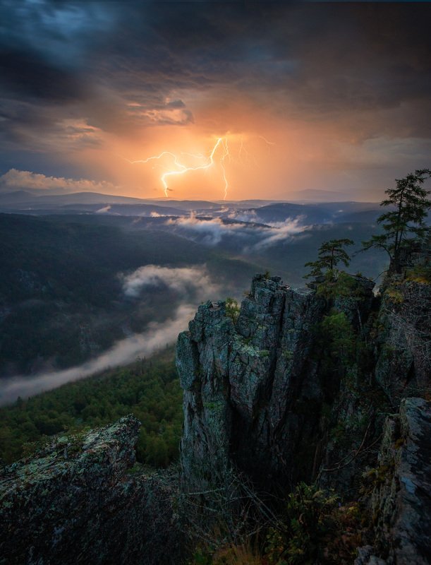ночь, гроза, горы, южный урал, молния Ночная гроза на Южном Уралеphoto preview