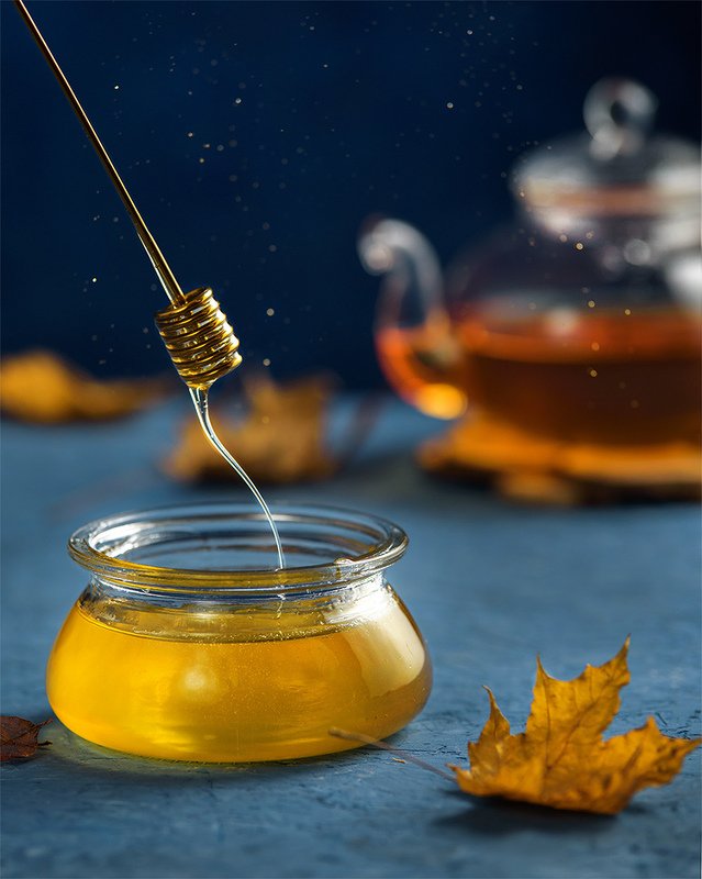 фудфото, еда, мед, золотой, синий, движение,  волшебный медphoto preview