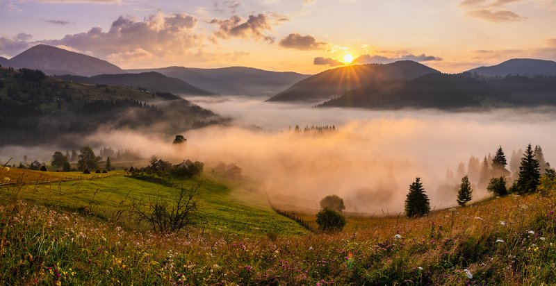 карпаты, туман, рассвет Дыханиеphoto preview