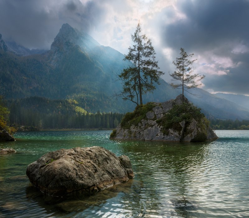 утро, горы, озеро, осень, вода, скалы, Немножечко Вагнеровщиныphoto preview