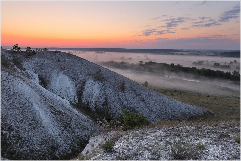 Утро река мел горы Июльский снег... Мел.photo preview