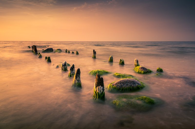 baltic, sea, water, waves, sunset, breakwaters, Baltic Seaphoto preview