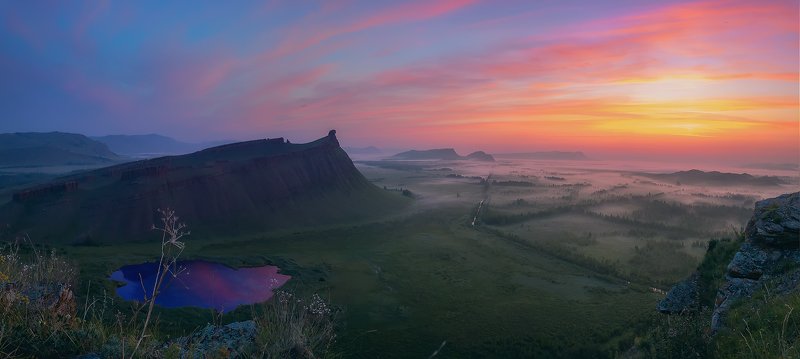хакассия, сундуки, рассвет, туманная долина, степь, путешествие, Магия Хакасских пейзажей...photo preview