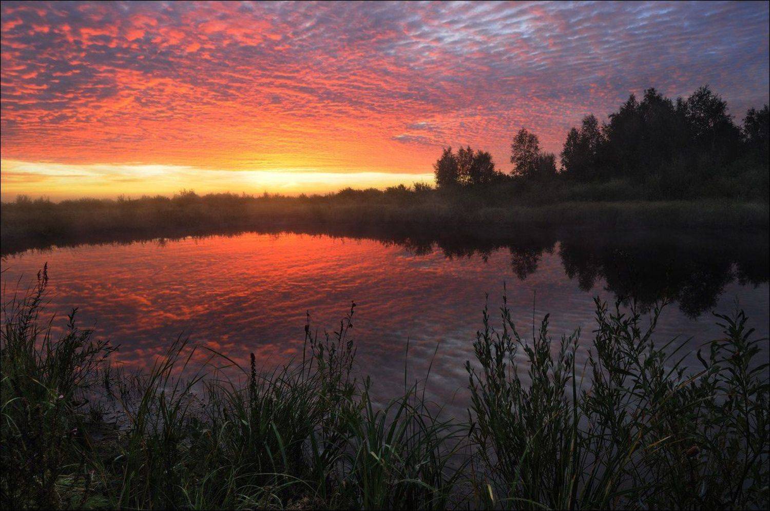 Рассвет на озере. Автор: Евгений Мартов , Евгений Мартов