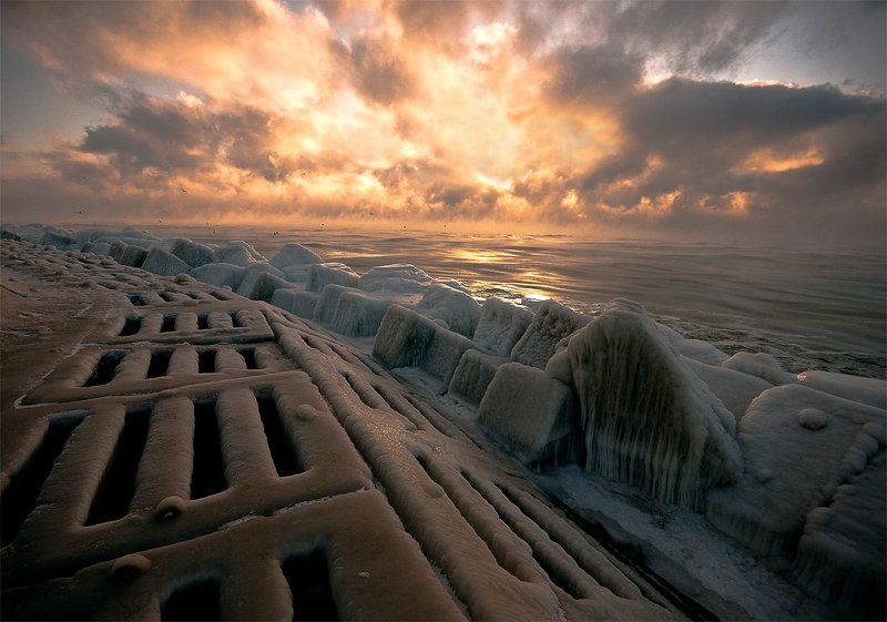 одесса, море, зима, лёд теплый холодphoto preview