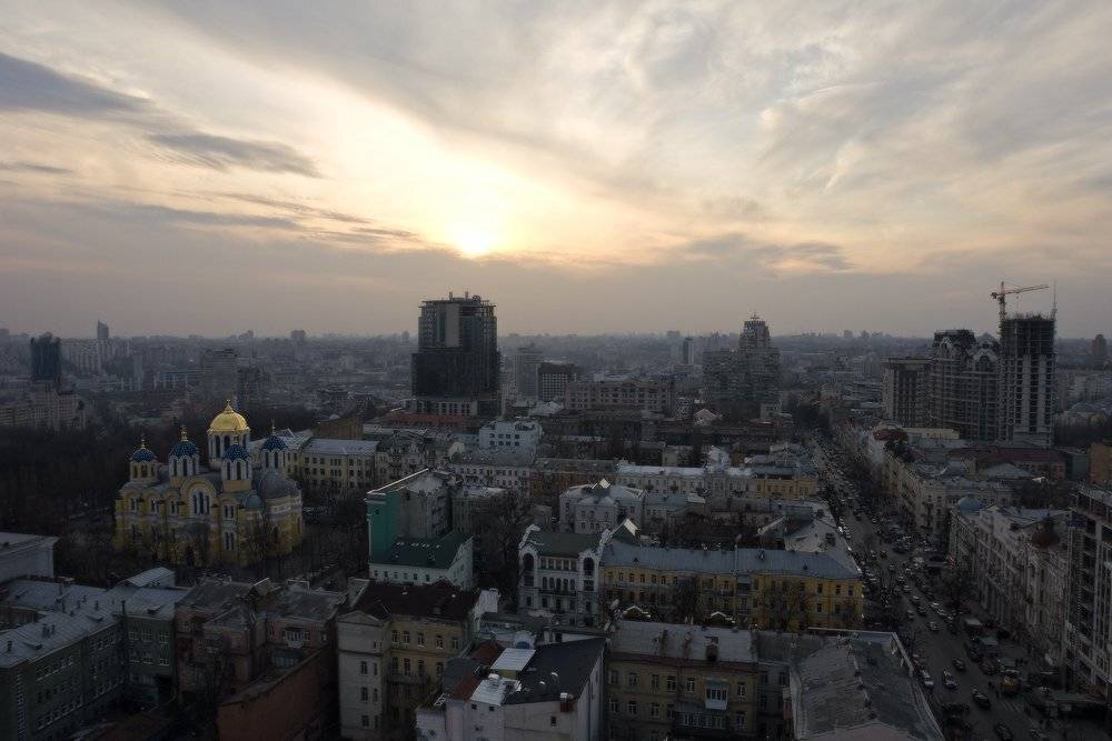 город, городской пейзаж, киев, вечер, владимирский собор, Art Loo