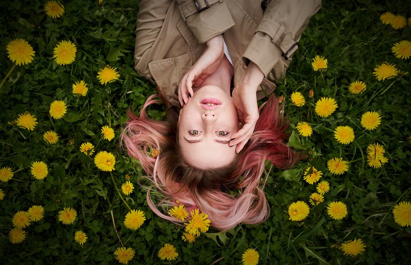 девушка, цветок, юность, тело, красота, загар Дианаphoto preview