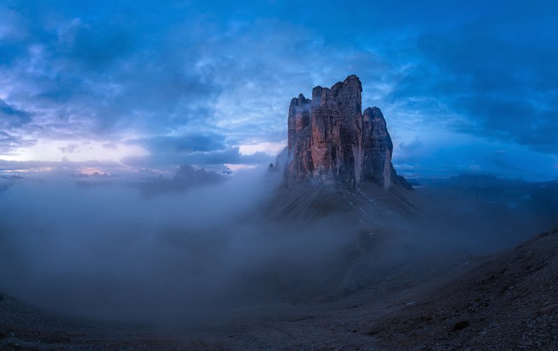 tre cime, unesco, dolomites, alps,morning, blue, rock, mountain, italy, Tre Cimephoto preview
