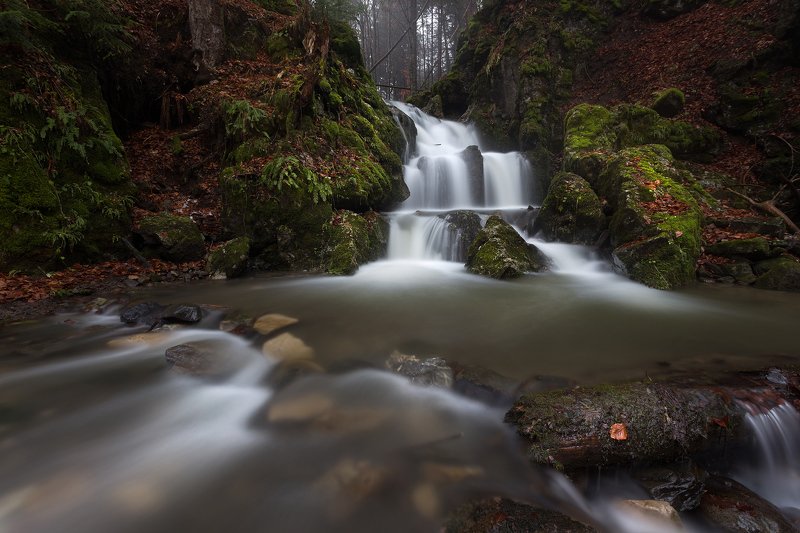 slovaka, waterfall, water, mountain, rock, long exposure, nature, forest, fog, Kremnicke vrchyphoto preview