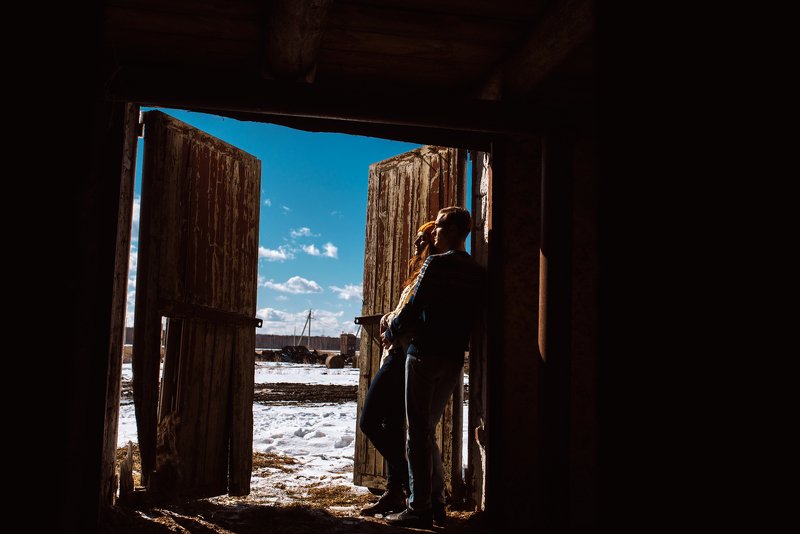 лавстори, портрет, деревня, март, весна, зима, любовь, парень, девушка Мартphoto preview