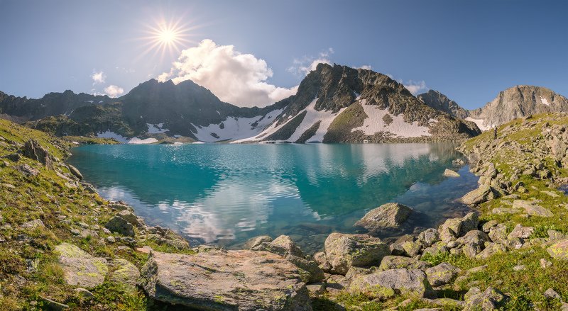 северный, кавказ, имеретинский узел, озеро буша, утро, июль, Имеретинский узел. Озеро Бушаphoto preview