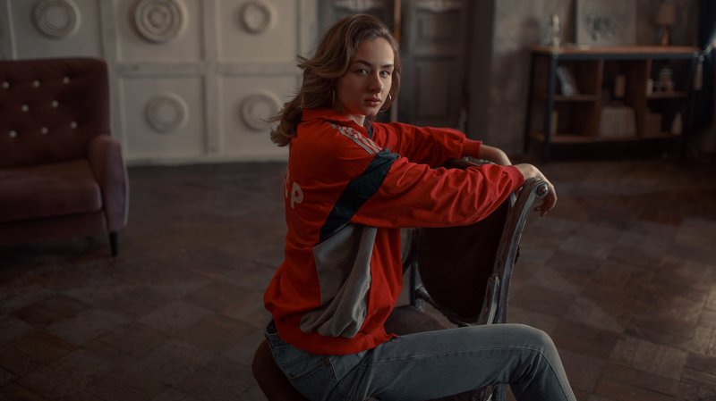 портрет, девушка, интерьер, 1986photo preview