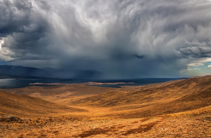 природа, пейзаж, сибирь, озеро, байкал, лето, дождь Дождьphoto preview