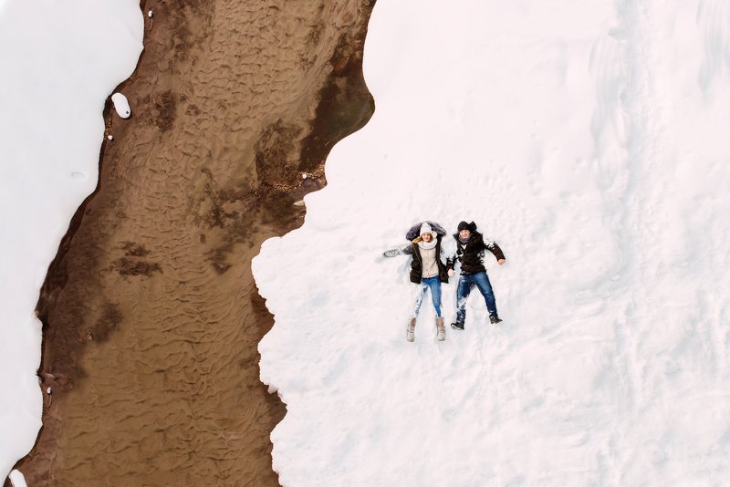 пара, любовь, зима, река, концепт, образ, люди Душа рекиphoto preview