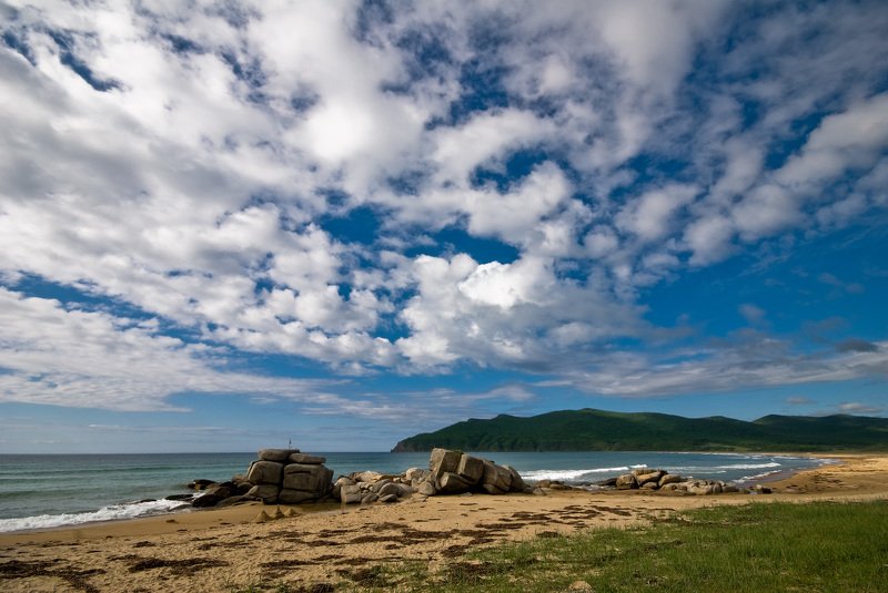 Sea, Nature, Beach, Coastline, Cloud - Sky, Rock - Object, Sky, Landscape, Scenics, Outdoors, Sand, Summer, Blue, Cloudscape, No People, Cliff, Pacific Ocean, Water Бухта Евстфияphoto preview