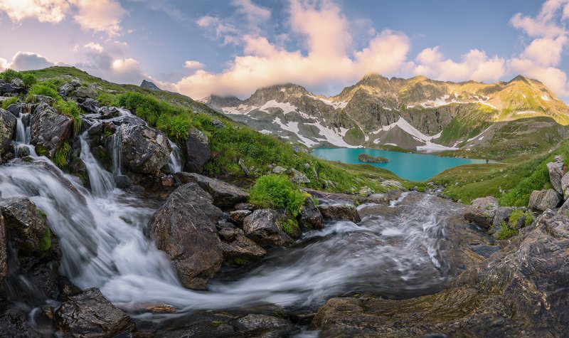 северный, кавказ, большое имеретинское озеро,рассвет, июль, Имеретинским утромphoto preview
