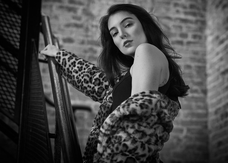 black and white, fashion, portrait Fake Fur BWphoto preview