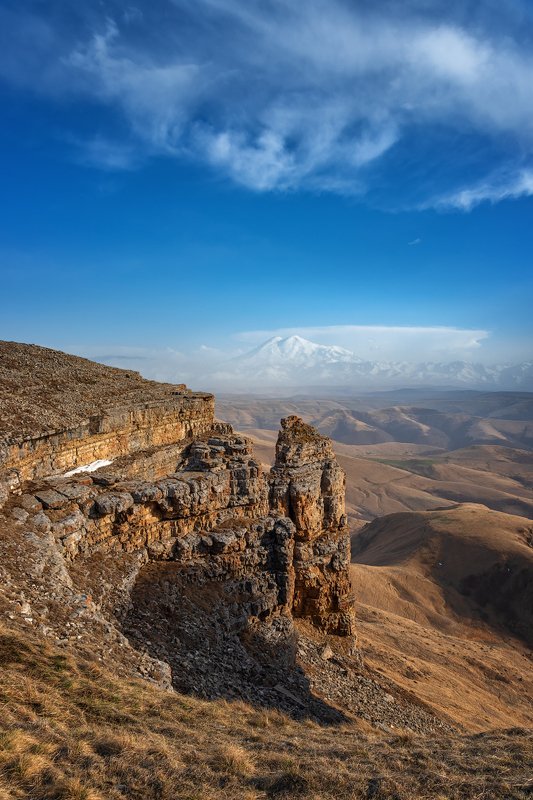 эльбрус, пейзаж, горы, небо, облака, холмы, трава, шаджатмаз, бермамыт, Вид на Эльбрус с плато Бермамытphoto preview