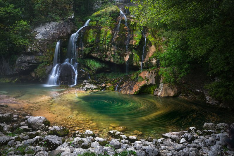 slovenia, waterfall, water, virje, nature, long exposure, slap, rock, mountain, trees, Sloveniaphoto preview