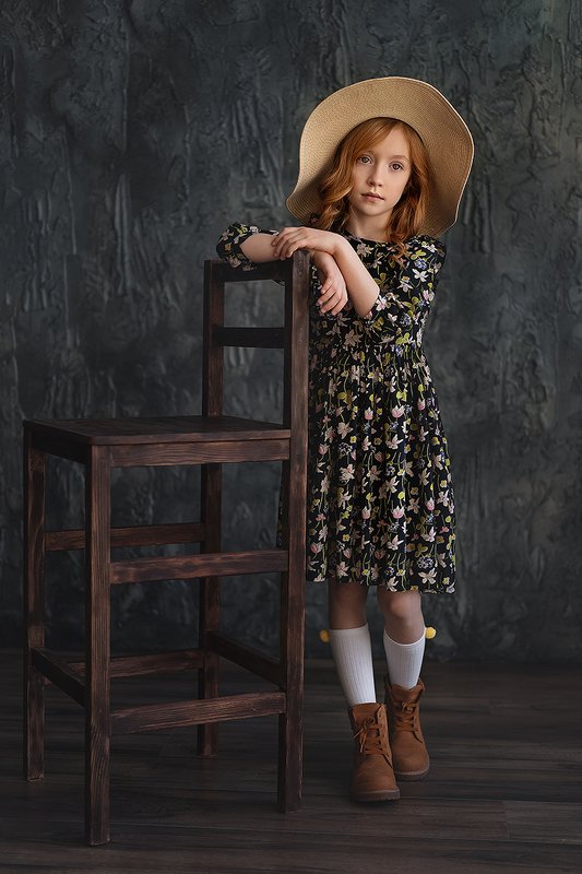 портрет,детский портрет,шляпа,цветы,рыжая,рыжие волосы Lizaphoto preview