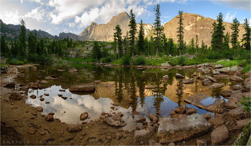 ергаки, западные саяны, озеро лазурное Утро на Лазурном озереphoto preview