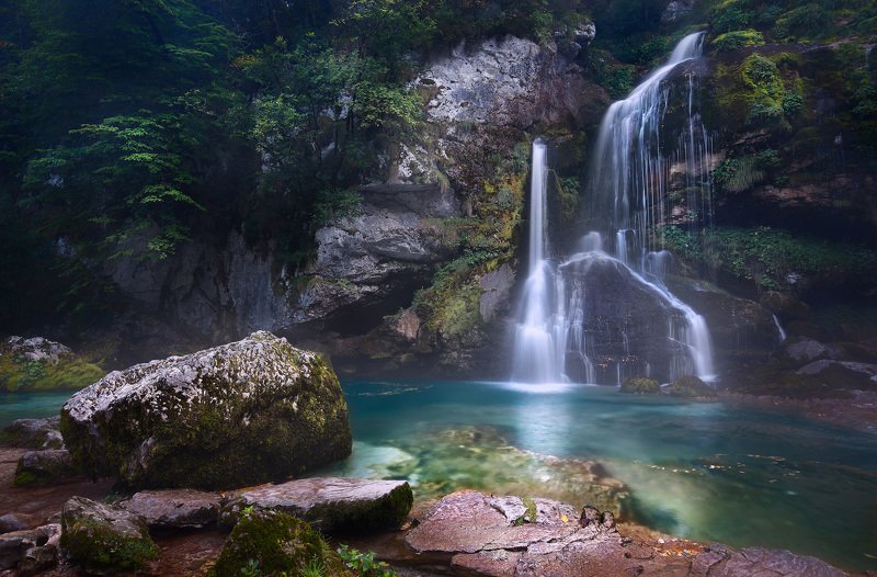 watefall, virje, slovenia, water, rock, mountain, nature, slap, long exposure, Virjephoto preview